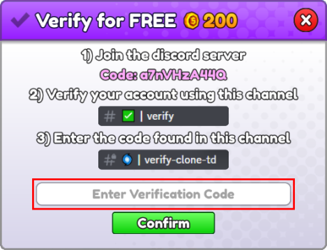 clone tower defense verification code